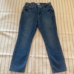 Good American Women's Straight-Leg Jeans in Dark Blue Denim